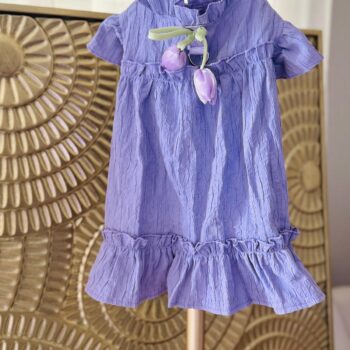 Vestido Violeta Clasico con Flores